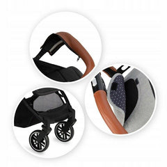Baby Stroller Lightweight Maneuverable Folded Pushchair Buggy Momi Estelle Grey - MyHappy Baby