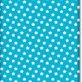 100% cotton fitted sheet printed design for baby crib 90x40cm Big white stars on turquoise