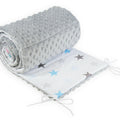 Baby dimple padded bumper nursery protection fit cot bed 140x70 190cm Grey / Grey blue stars