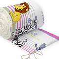 Baby Badded Bumper 180cm Fit Cot 100% Cotton Safari Pink