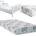 Baby Fitted Junior Bed Sheet Printed 100% Cotton Mattress 160X70cm Teddy Girl Grey