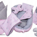 Baby 6pc Double-sided soft infant Cocoon Bunny Pink/ Grey