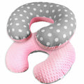 Baby Feeding Pregnancy Pillow Cover Newborn Nursing Dimple Pink/ Dots Grey