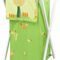 Laundry Basket with white wooden frame and storage removable linen Green Snails