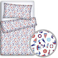 Baby 4Pc Bedding Set Pillow Duvet Quilt Fit Cotbed 140X70cm Marine