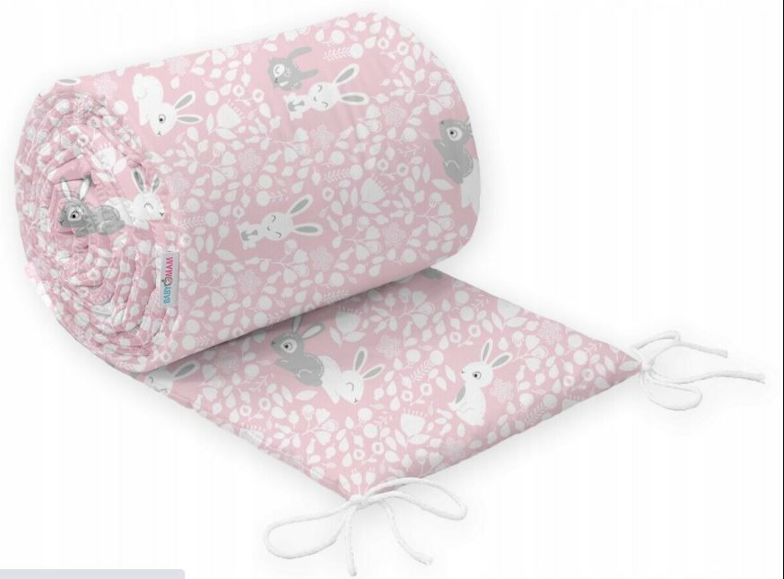 Baby bedding set 10pc fit cot bed 140x70cm - Bunny pink