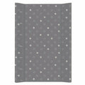 Baby changing mat padded hard base 70x50cm fit to Cot 120x60cm #5 Stars Dark Grey