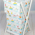 Laundry Basket with white wooden frame and storage removable linen BOATS