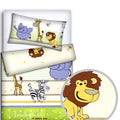 Baby 4Pc Bedding Set Pillow Duvet Quilt Fit Cotbed 140X70cm Safari Green