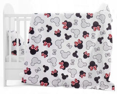 Baby Bedding Set 5pc Nursery Cotton Pillow Duvet Bumper 70x80cm Bow Ears - MyHappy Baby