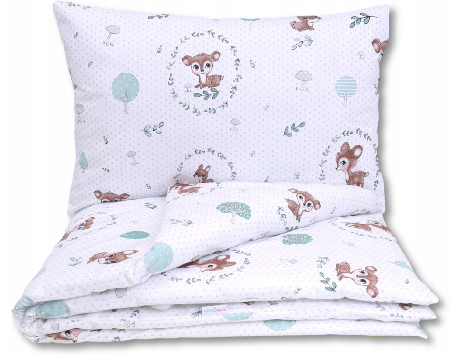 Baby Bedding Set 2pc fit Cradle/Moses basket/Pushchair 70x80cm Fairy-tale Forest