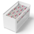 Baby Fitted Sheet Junior Bed 100% Cotton 160x70cm Puppy Chevron Pink