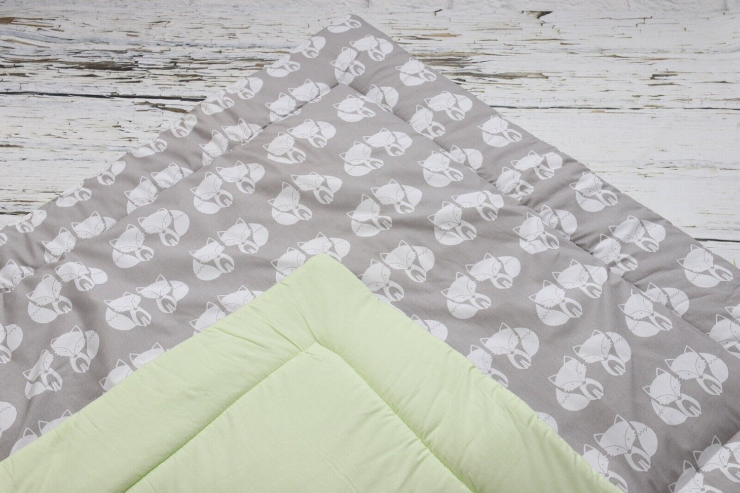 Teepee Padded Play Mat floor Double sided Cotton Baby Kids  Little Foxes