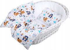 Baby Bedding Set 3pc fit Crib 70x80cm Bumper 260cm Cotton Animals Navy - MyHappy Baby