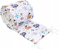 5Pc Baby bedding set bumper All-round pillow duvet Fit Cot 120X60 Boho Animals Navy - MyHappy Baby