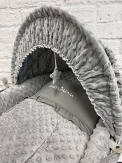 Bedding Set Moses Basket - 3 Piece - Grey Dimple - MyHappy Baby