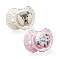 LOVI Dynamic Soother Glow in Dark Silicone 0-2m Dummy 2 pcs Girl wild soul - MyHappy Baby