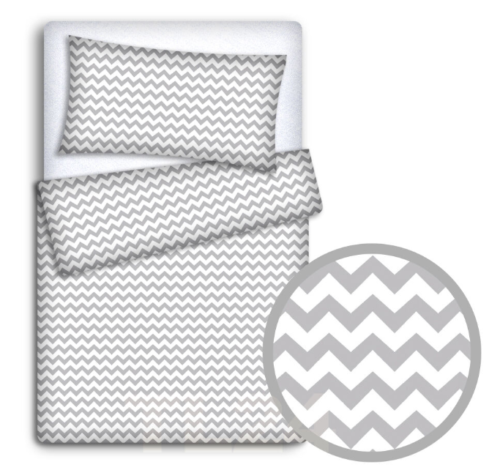 Baby Bedding Set 3pc bumper all around Cotton to Fit Cot 120x60 Zig Zag