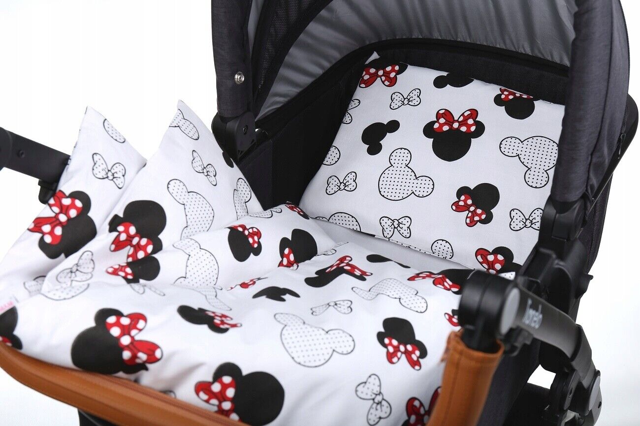 Baby Bedding Set 2pc fit Cradle/Moses basket/Pushchair 70x80 Little Mouse