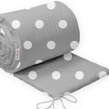 Baby Bedding Bumper Padded Cotton 190cm Half Cot Bed Bumper Dots Grey