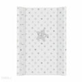 Baby changing mat padded hard base 70x50cm fit to Cot 120x60cm Stars Light Grey