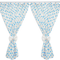 Nursery Curtains for Babies & Toddler's Bedroom Big turquoise stars on white