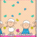 Baby Fitted Junior Bed Sheet Printed 100% Cotton Mattress 160X70cm Sheep Ecru