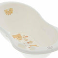 Baby bathtub with drainage hole and plug for bathing TEGA BABY - Teddy white
