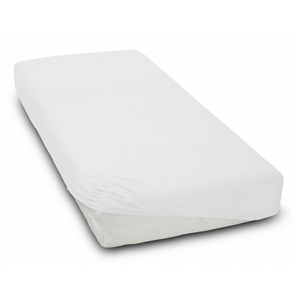 Super soft fitted sheet jersey stretchy cotton fit Junior bed 160/80cm White