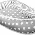 Baby Soft Cocoon Infant Reversible Sleep Nest Grey Stripes/ Dots Grey