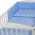 Baby 3Pc Bedding Set Pillow Duvet Bumper Fit Cotbed 140x70cm Blue