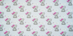 Baby Fitted Toddler Bed Sheet Printed 100% Cotton Mattress 160X80cm Teddy Girl Grey - MyHappy Baby