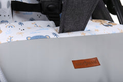Universal Double Sided Pram Seat Liner Pushchair Buggy GRAPHITE/Forest Friends - MyHappy Baby