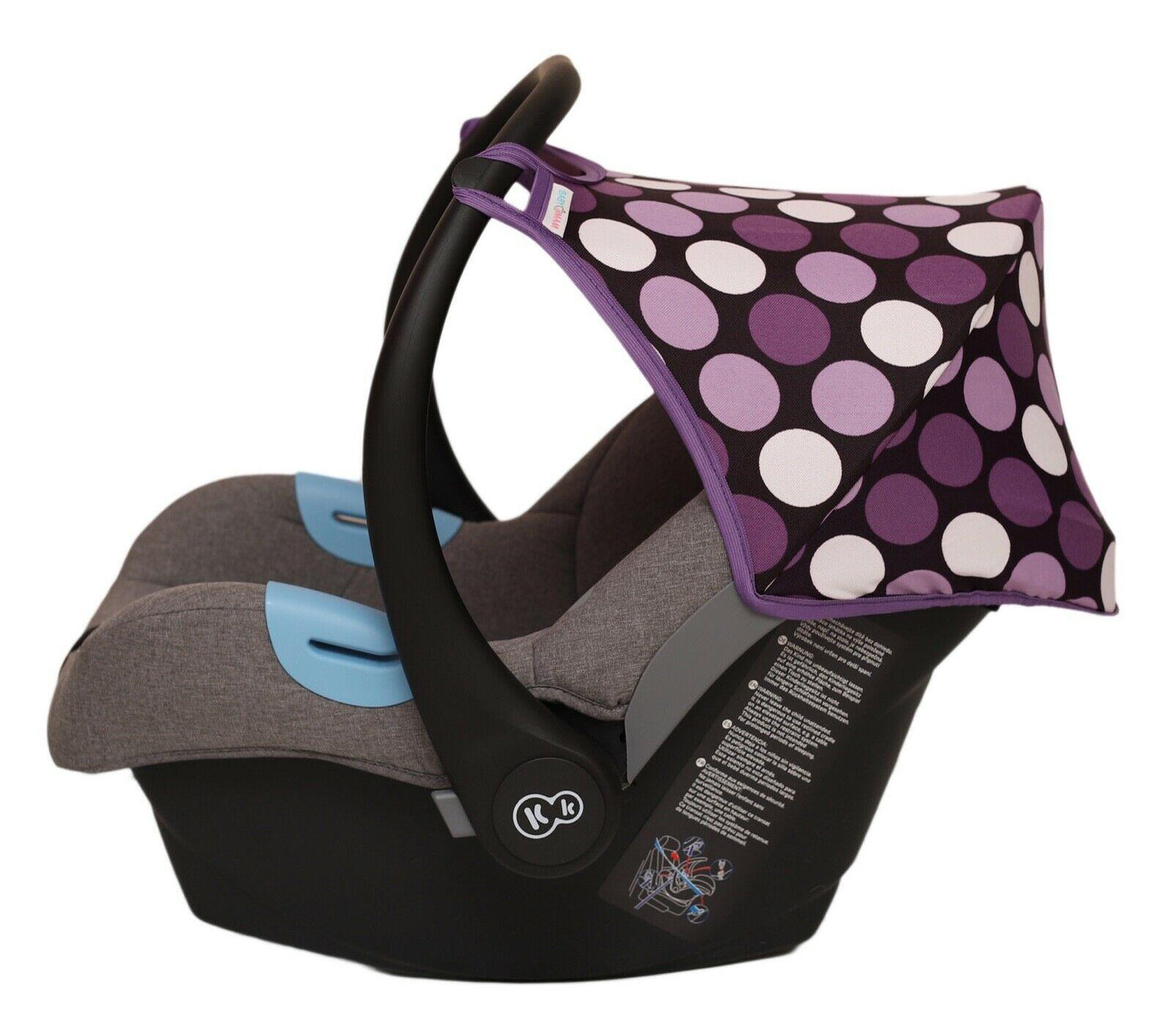 Car Seat Hood Replacement Universal Baby Cover Wind Sun Canopy Shade Waterproof - Purple Dots