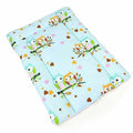 Baby 100% cotton changing mat child toddler Owls turquoise