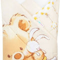Baby Swaddle Wrap Newborn Bedding Blanket 100% Cotton Sleeping Bag Big Teddy Bear Cream