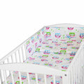 Baby 5Pc Bedding Set Pillow Duvet Bumper Fit Cotbed 14xX70cm Owls White
