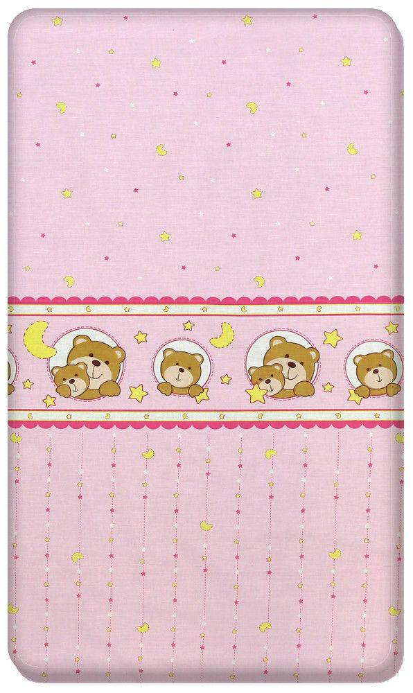 Baby Fitted Junior Bed Sheet Printed 100% Cotton Mattress 160X70cm Window Pink