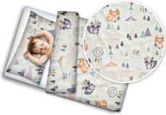 Baby Bedding Set 120X90 Pillowcase Duvet Cover 2Pc Fit Cot Cotton Little Indians - MyHappy Baby