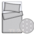 Baby Bedding Fit Cotbed 135X100cm Pillowcase Duvet Cover 2Pc Small Stars On Grey