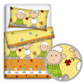 Baby Bedding Set 120x90 Pillowcase Duvet Cover 2Pc Fit Cot 120x60 Sheep Yellow