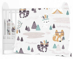Baby Bedding Set 120X90 Pillowcase Duvet Cover 2Pc Fit Cot Cotton Little Indians - MyHappy Baby