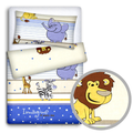 Baby Bedding Set 120X90 Pillowcase Duvet Cover 2Pc Fit Cot 120X60 Safari Blue
