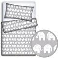 Baby Bedding Set 70x80cm Pillow Duvet 4Pc Fit Crib Elephants Grey