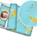 Baby Bedding Set 4Pc 100% Cotton 135x100cm Pillow Duvet Fit Cot Bed - Blue Snails