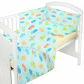 Baby bedding set 2pc 100% cotton pillowcase duvet cover 135x100cm - Planes Turquoise