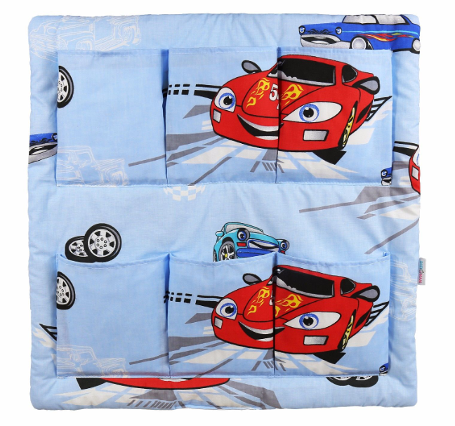 Cot Tidy Organiser Bed Nursery Hanging Storage 6 Pockets Cars