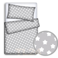 Baby Bedding Set 120x90cm Pillowcase Duvet Cover 2Pc Fit Cot Big White On Grey