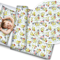 Football Teddy Bear Baby 4Pc Bedding Set + Pillow & Duvet 70x80cm To Fit Crib