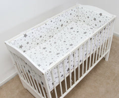 Bedding Set 3Pc Bumper All Around Pillowcase Duvet Cover Fit Cot 120x60cm Milky Way - MyHappy Baby